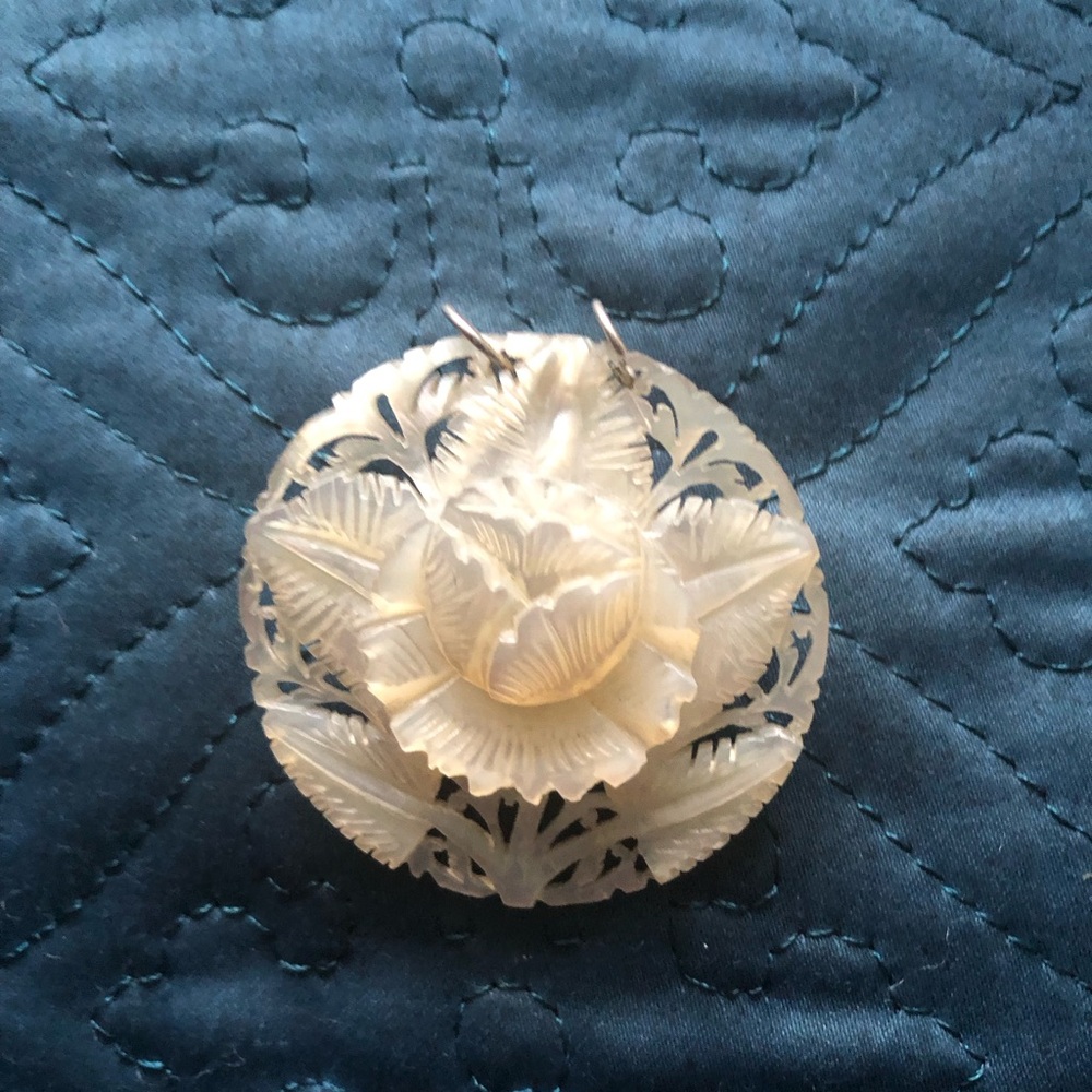Intricate Cream Floral MOP Brooch - 963 $35 or $30 w/offer